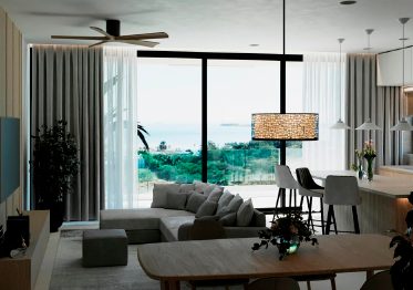 Render de interior con vista
